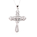 Antique Cubic Zirconia Sterling Cross Pendant